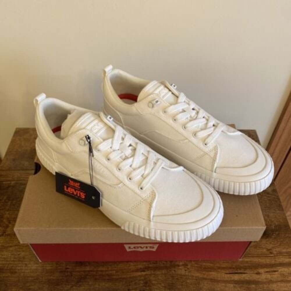 Levi's Womens Emma Vegan Classic Lowtop Platform Sneaker Shoe 8.5M Winter White